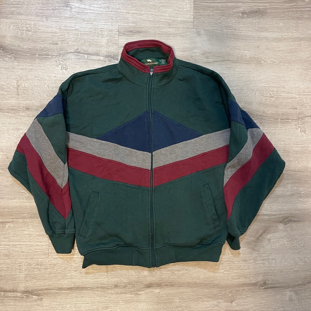 Vintage Chevron Zip-Up Jacket